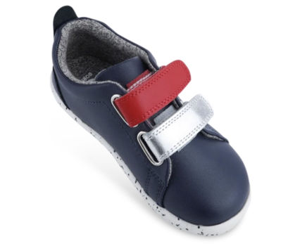 Picture of Bobux Kids+ Grass Court Switch - Navy With Red + Sliver Metallic